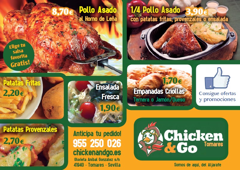 Folleto / Carta / Menú: Hoja 1 de Chicken&Go Tomares