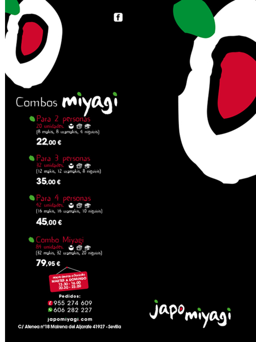 Folleto / Carta / Menú: Hoja 1 de Japo Miyagi
