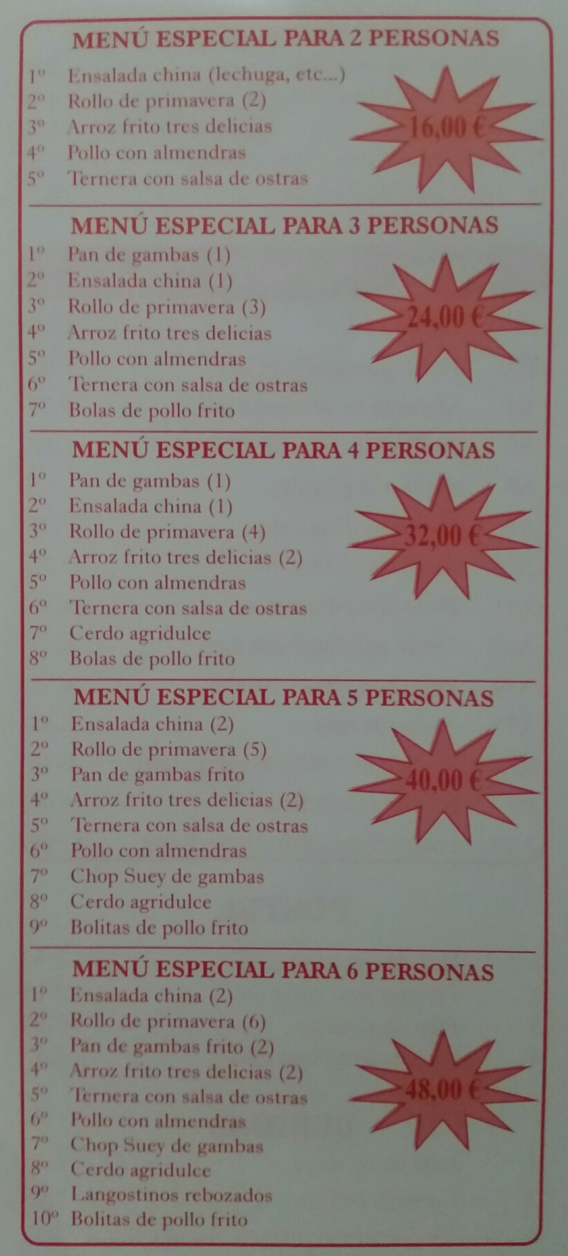Folleto / Carta / Menú: Hoja 4 de Gran Hong Kong