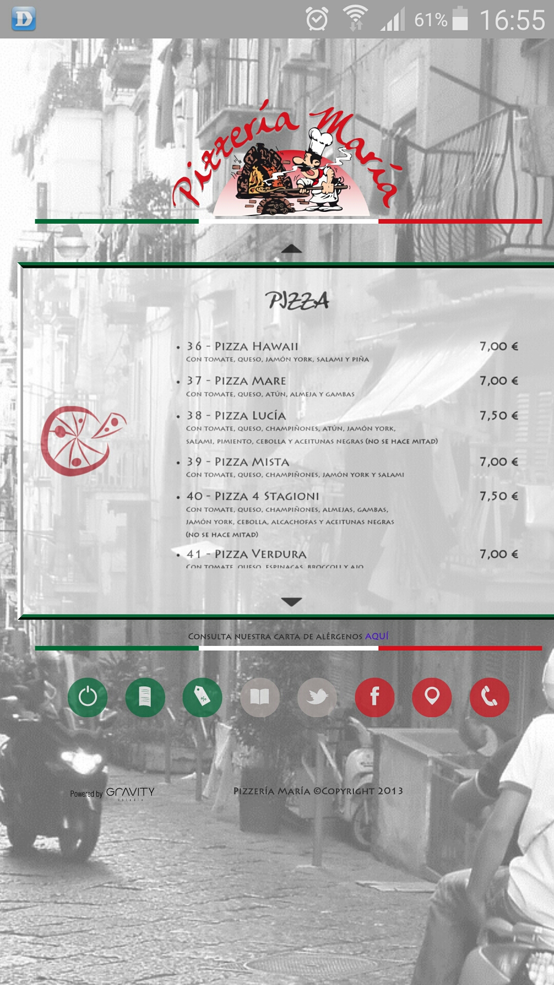 Folleto / Carta / Menú: Hoja 9 de Pizzeria María