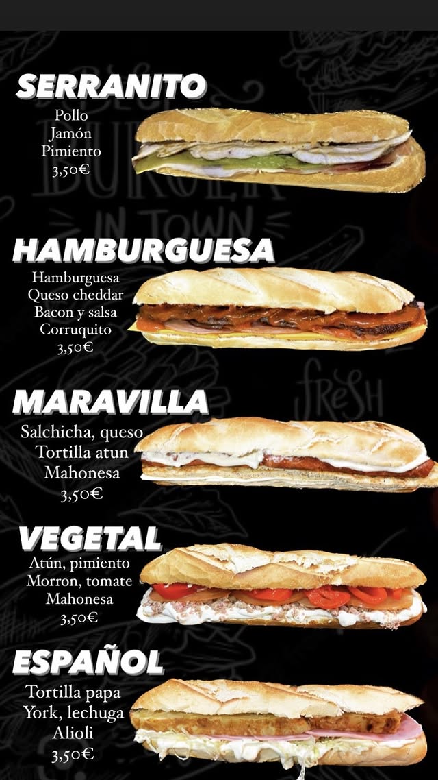 Folleto / Carta / Menú: Carta 2 de BURGUER PAPA PITUFO