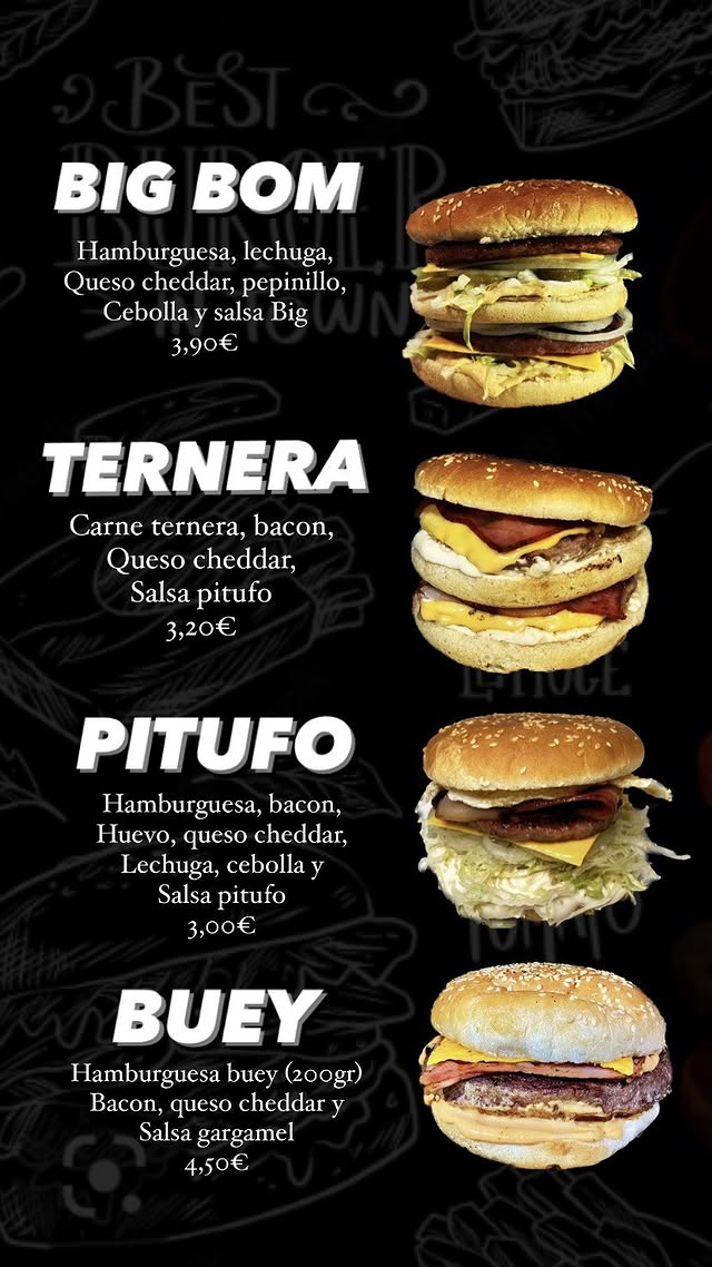 Folleto / Carta / Menú: Carta 6 de BURGUER PAPA PITUFO
