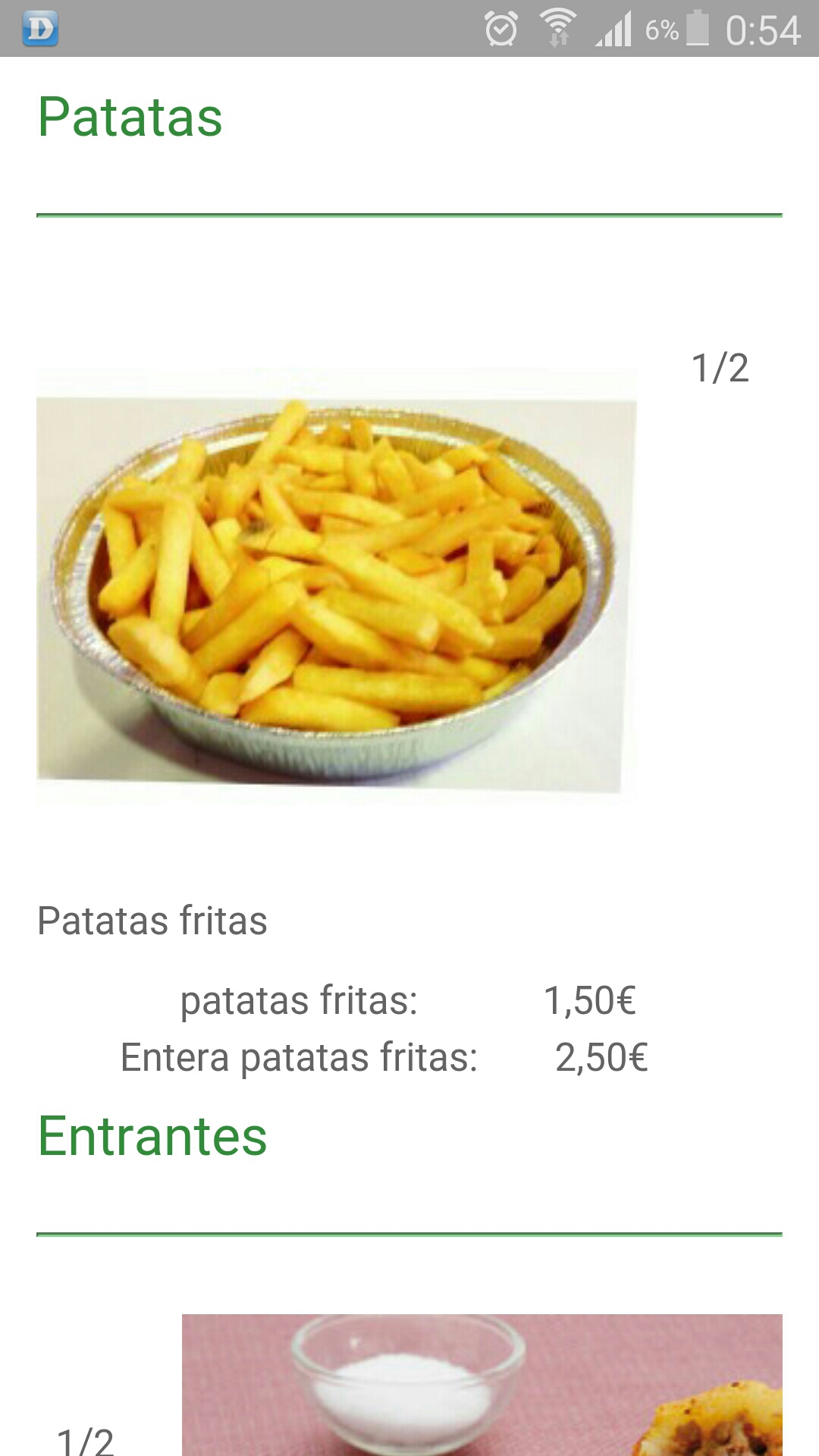 Folleto / Carta / Menú: Patatas de Bar estadio churrería, asador de pollos y pizzería