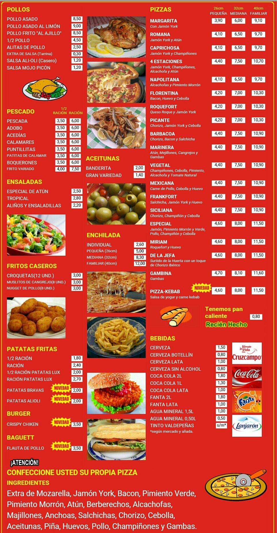 Folleto / Carta / Menú: Carta de Don pollo