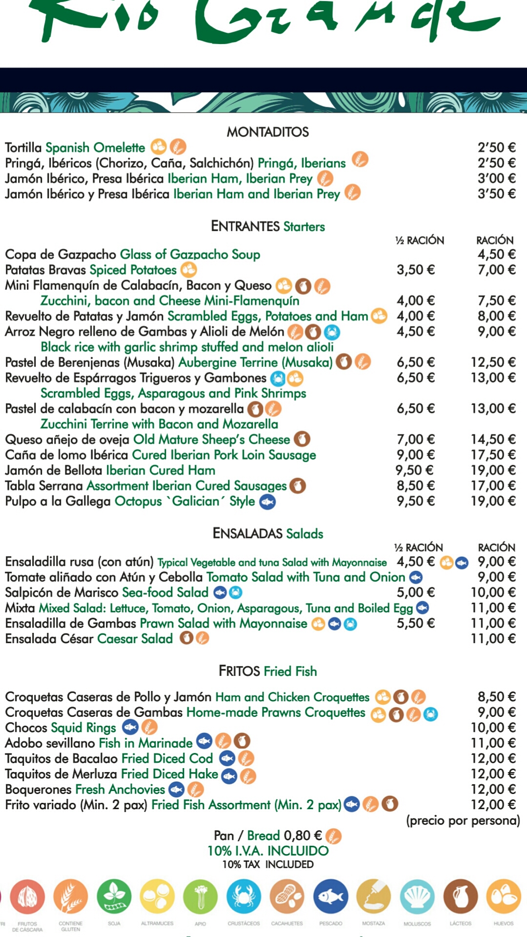 Folleto / Carta / Menú: Carta 1 de Rio Grande