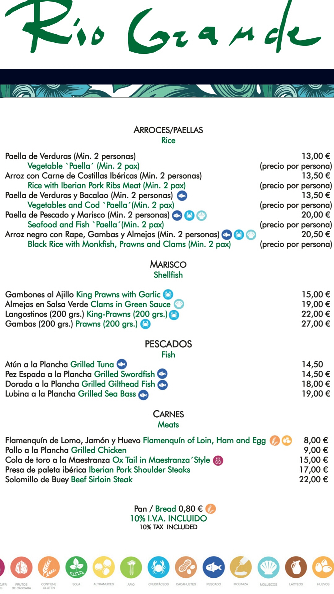 Folleto / Carta / Menú: Carta 2 de Rio Grande