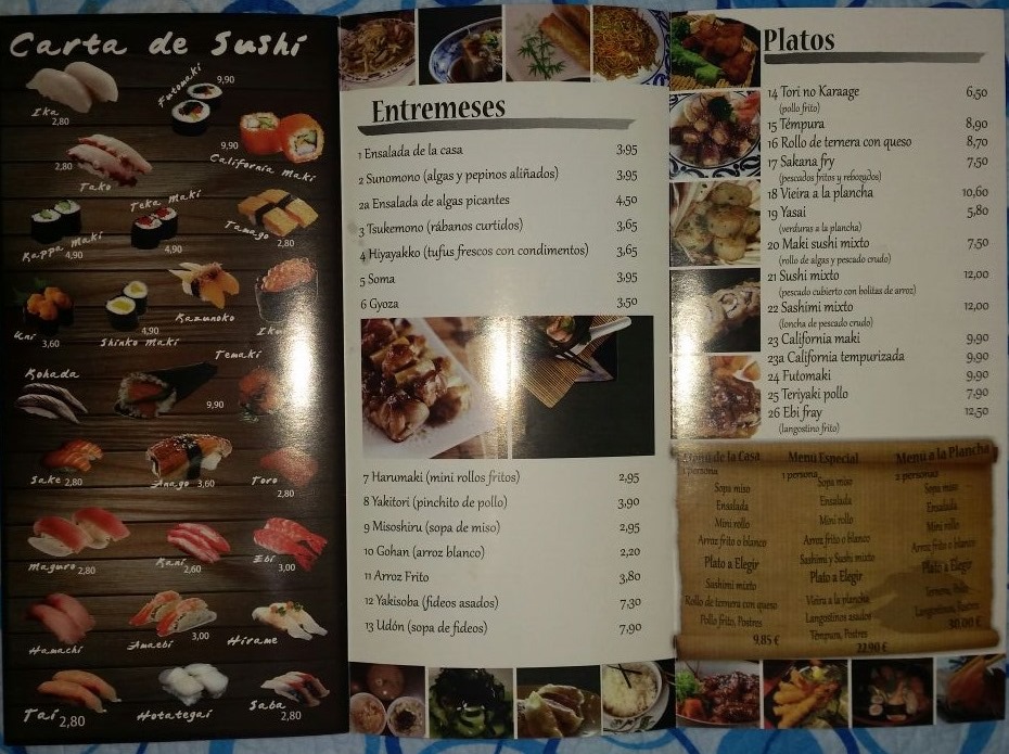 Folleto / Carta / Menú: Carta 1 de Restaurante samurai