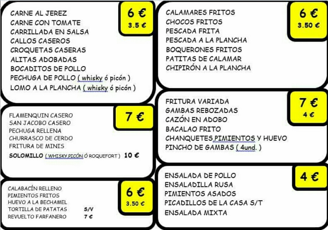 Folleto / Carta / Menú: Hoja 2 de La Farfana, Asador y Freiduría