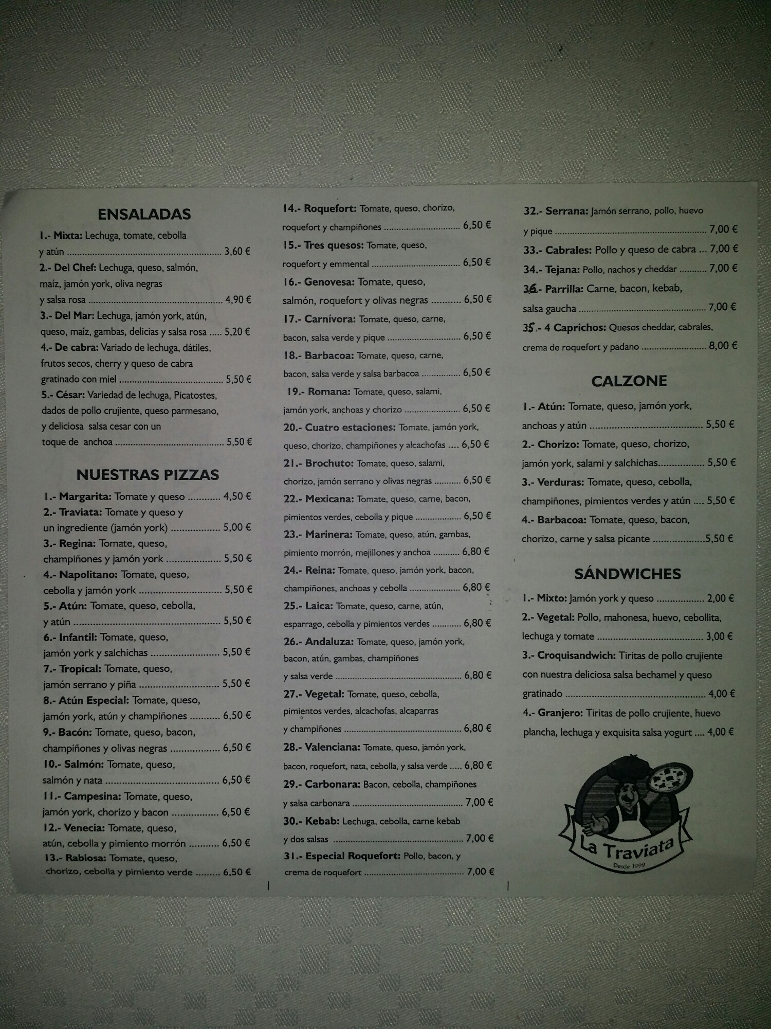 Folleto / Carta / Menú: Hoja 2 de La Hacienda Mexicana