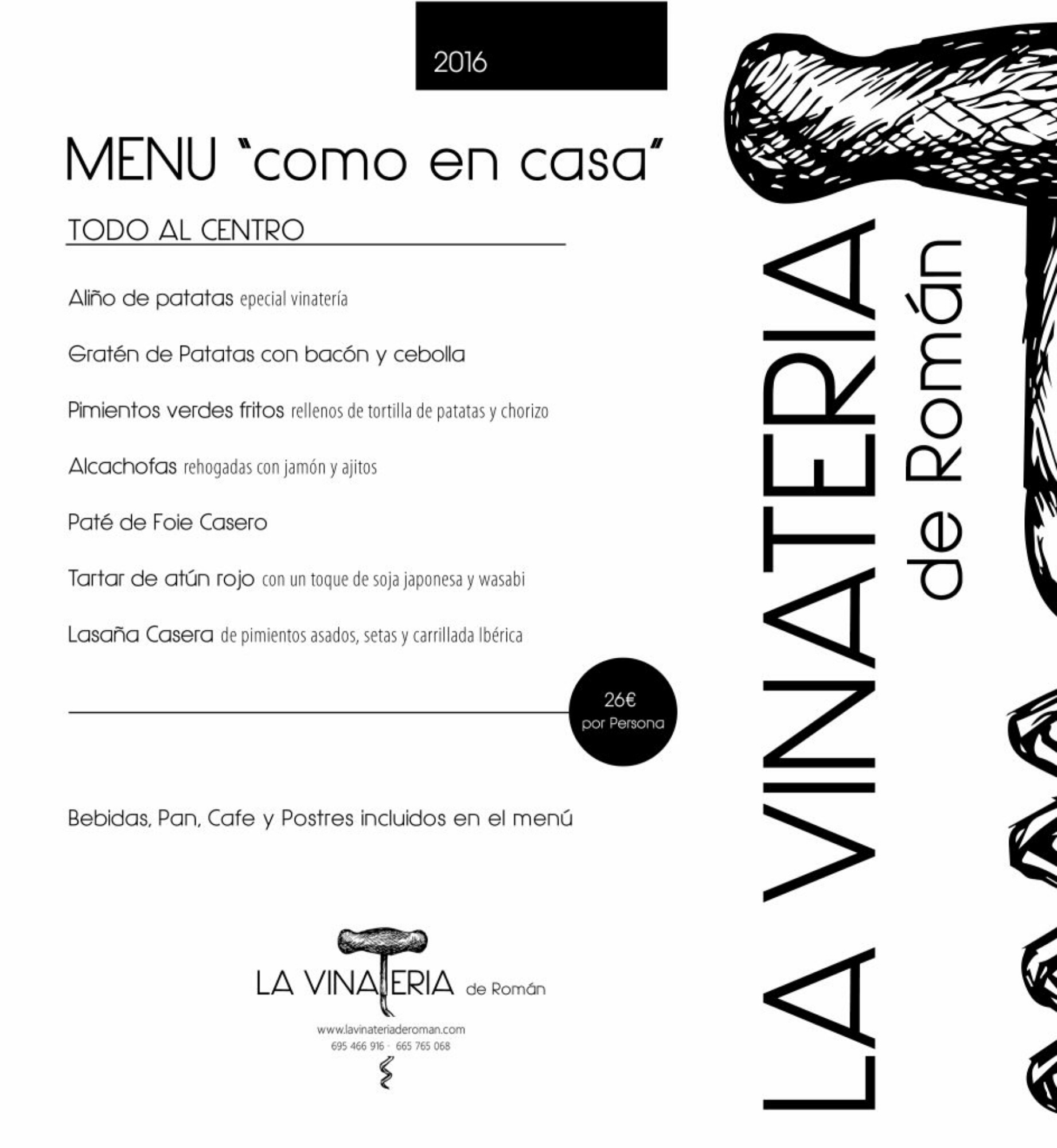 Folleto / Carta / Menú: Hoja 3 de La Vinateria de Román