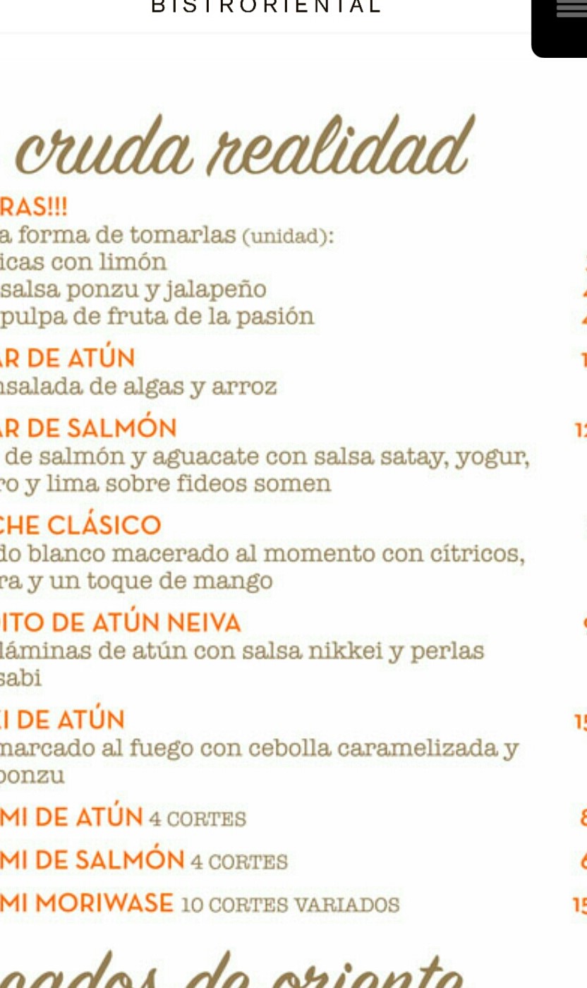 Folleto / Carta / Menú: Hoja 5 de Maumau Bristoriental