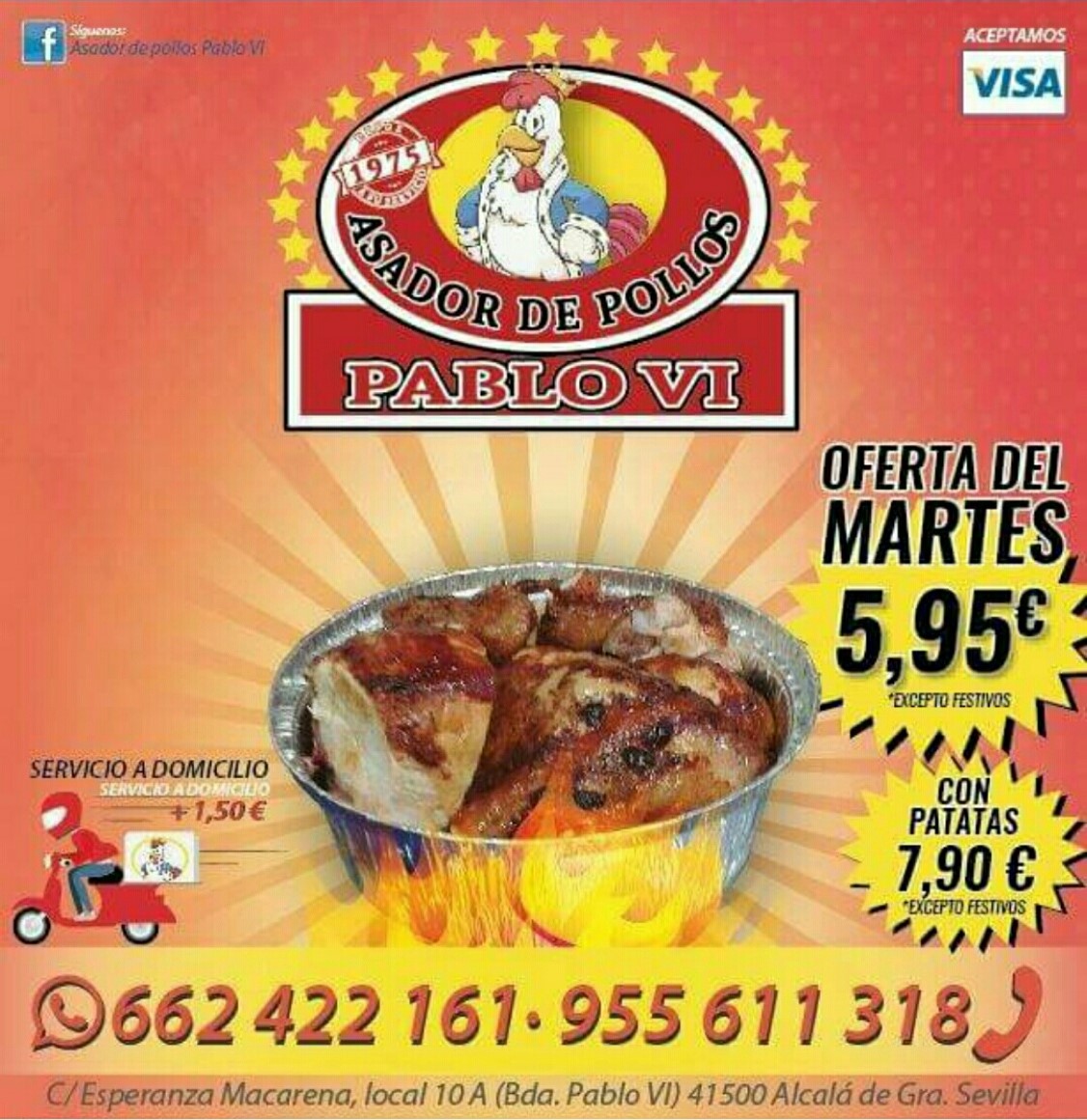 Folleto / Carta / Menú: Hoja 3 de Asador de Pollos Pablo VI