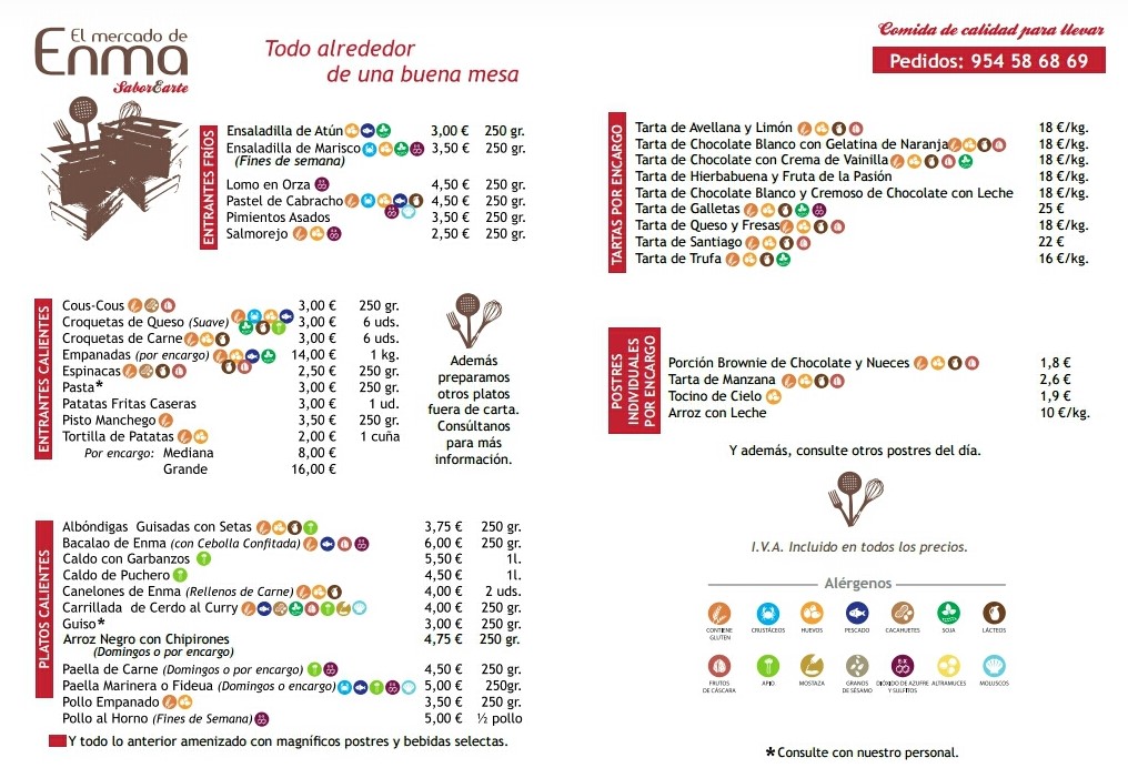 Folleto / Carta / Menú: Hoja 2 de El Mercado de Emma