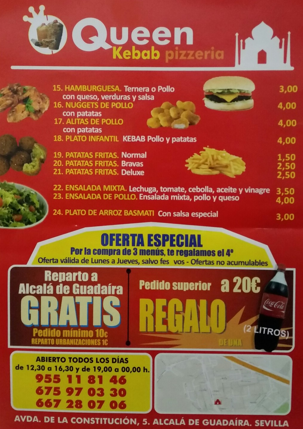 Folleto / Carta / Menú: Hoja 2 de Queen kebab pizzeria