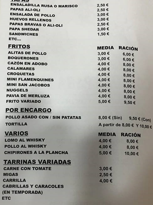 Folleto / Carta / Menú: Hoja 1 de Asador Freiduría KIRIKÚ