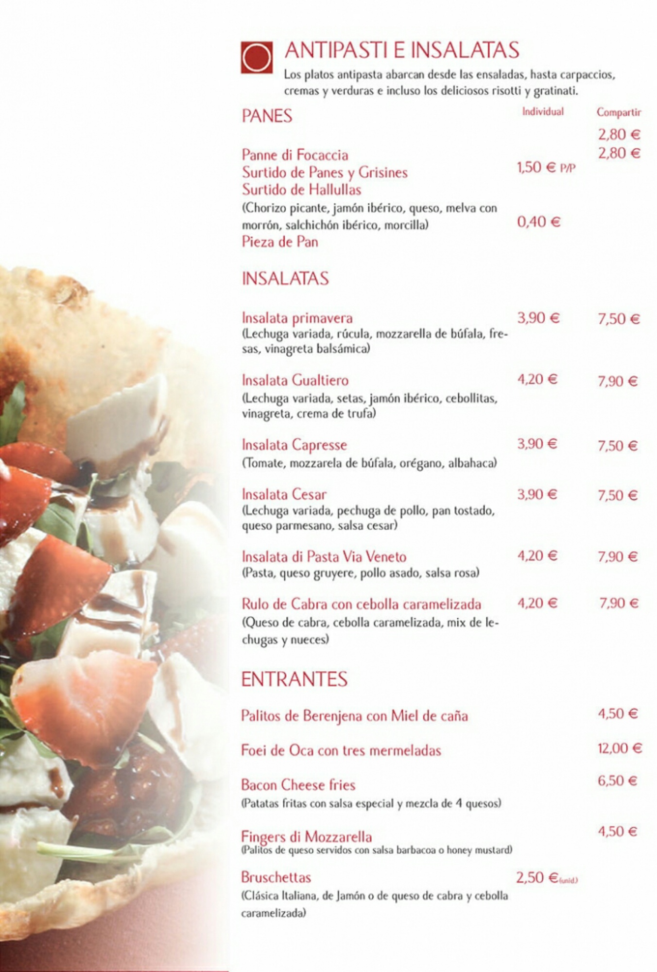 Folleto / Carta / Menú: Hoja 1 de Pizzeria La Palma