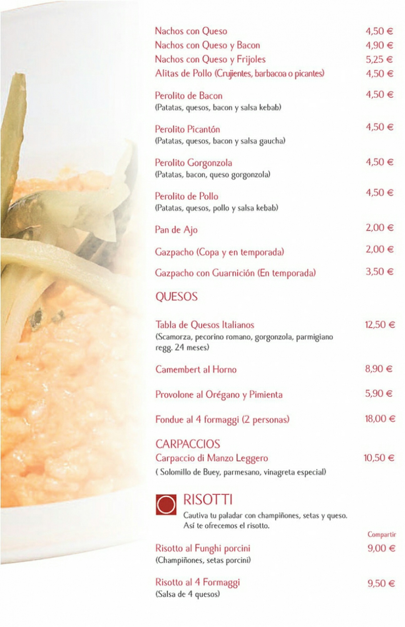 Folleto / Carta / Menú: Hoja 3 de Pizzeria La Palma