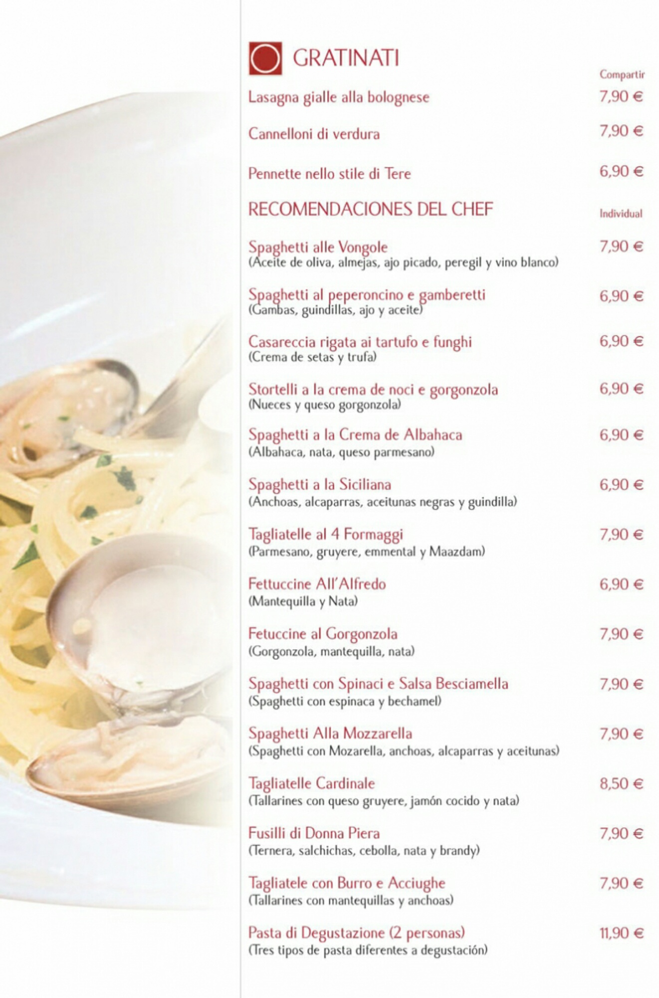 Folleto / Carta / Menú: Hoja 5 de Pizzeria La Palma