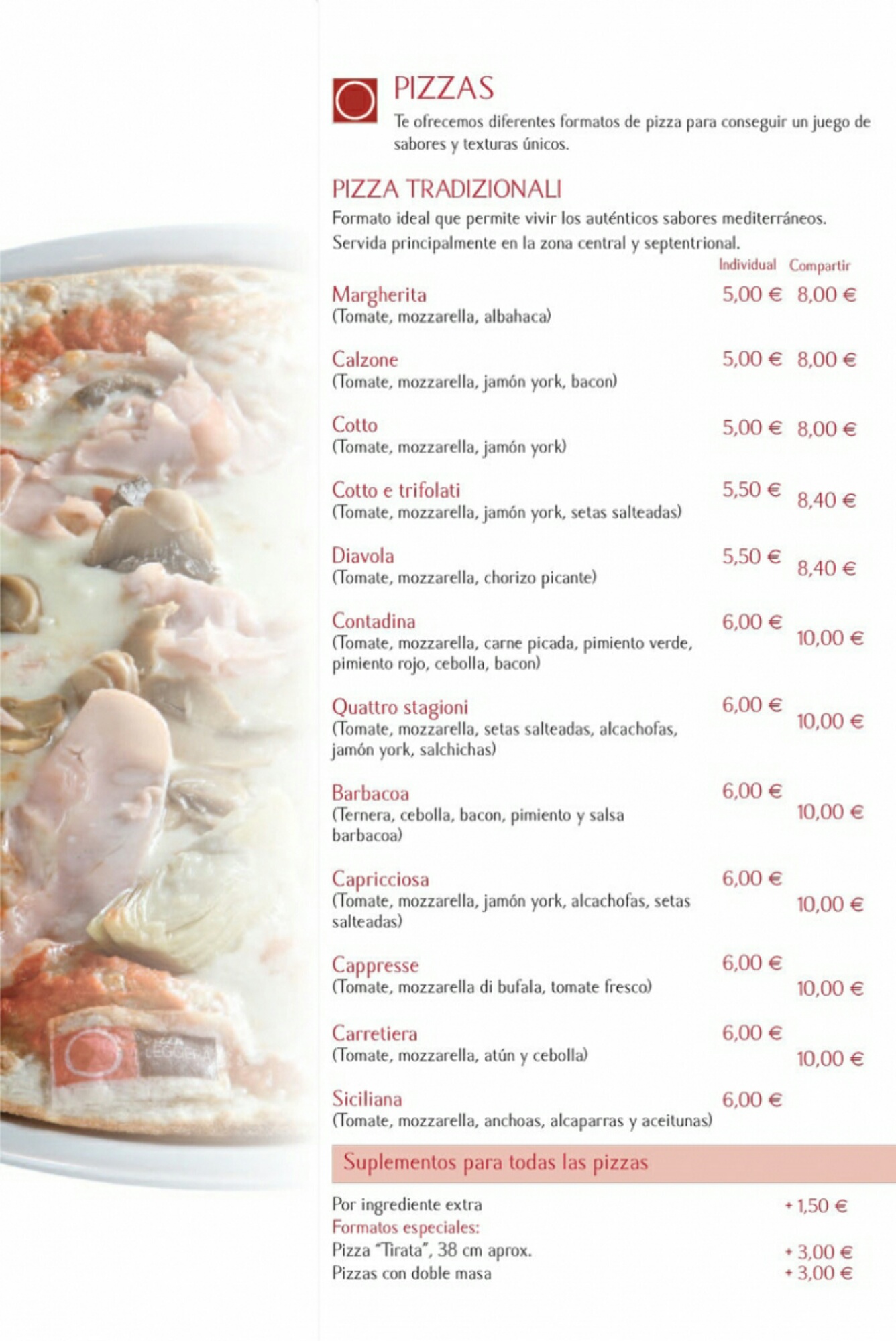 Folleto / Carta / Menú: Hoja 6 de Pizzeria La Palma