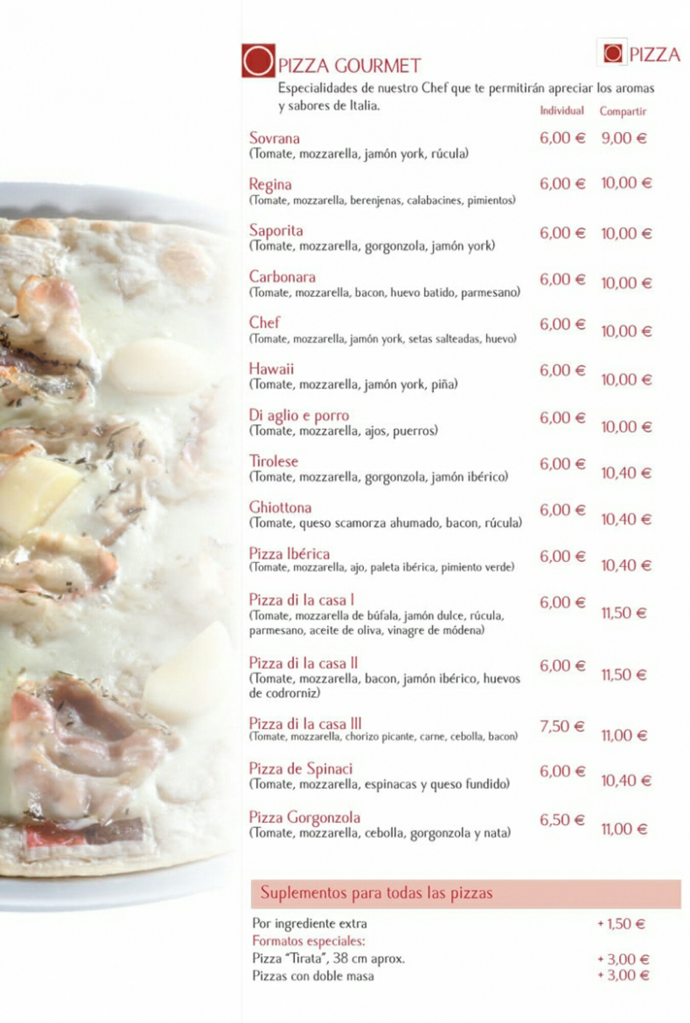 Folleto / Carta / Menú: Hoja 7 de Pizzeria La Palma