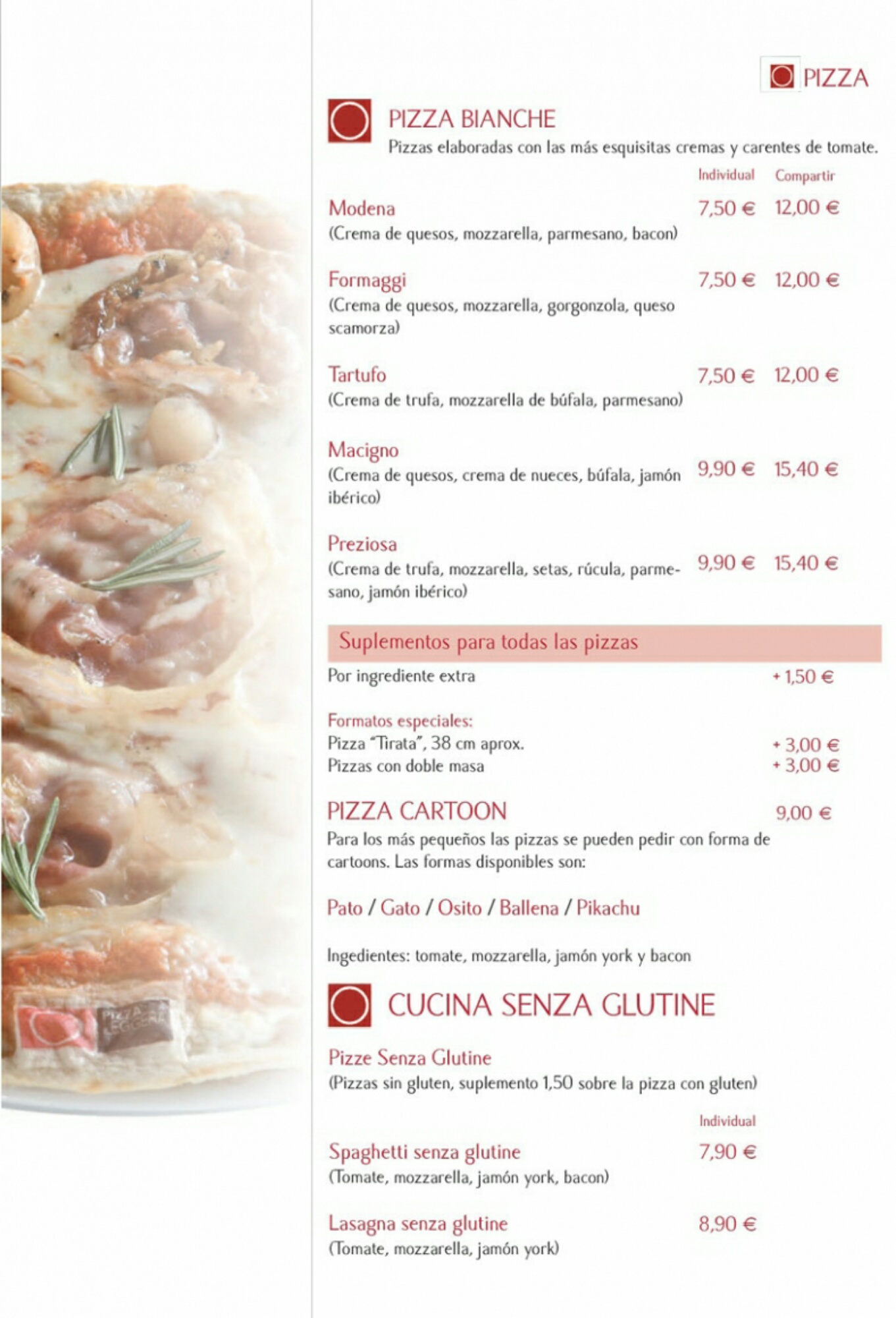 Folleto / Carta / Menú: Hoja 8 de Pizzeria La Palma