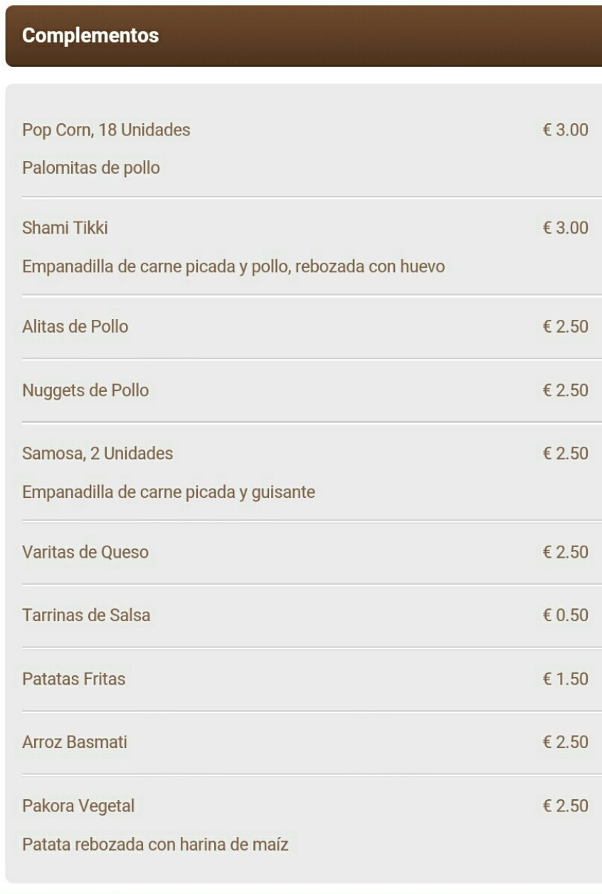 Folleto / Carta / Menú: Hoja 8 de Döner Kebab Olivares