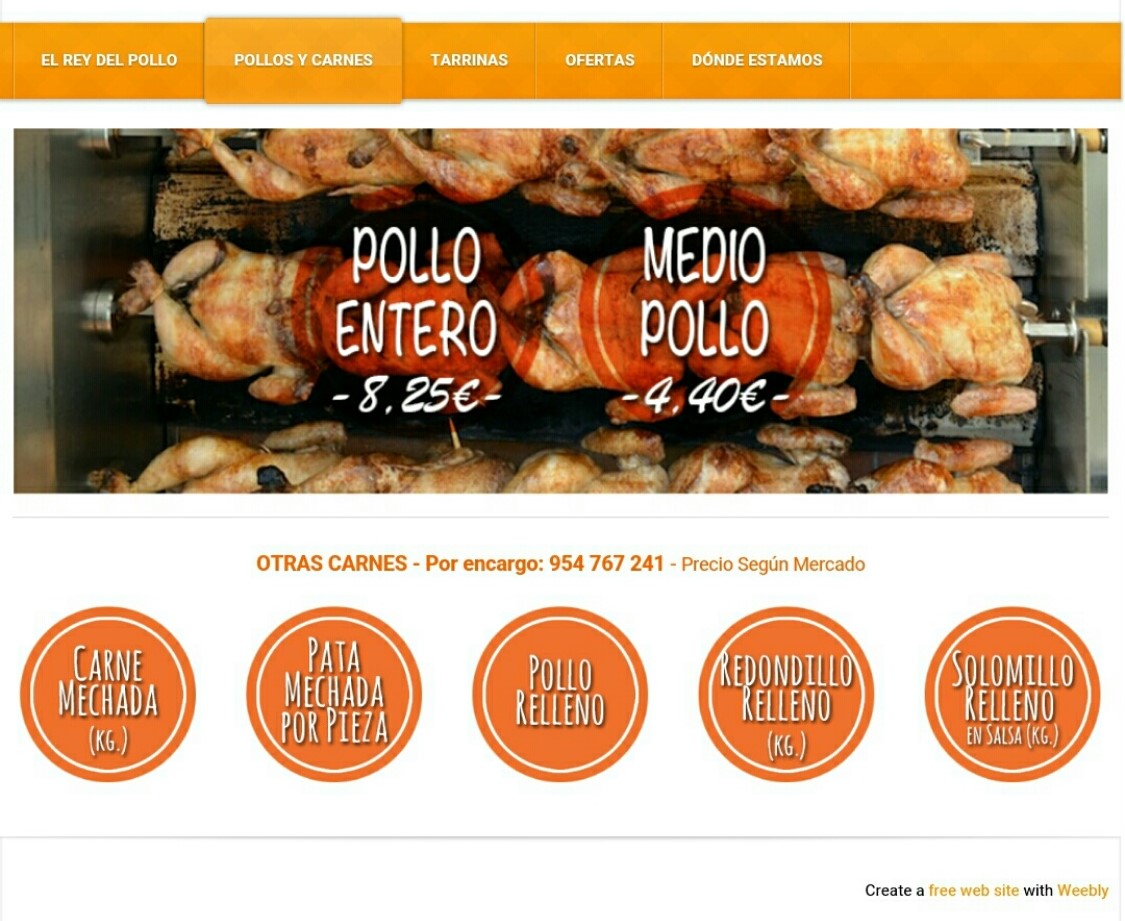 Folleto / Carta / Menú: Hoja 1 de El Rey del Pollo