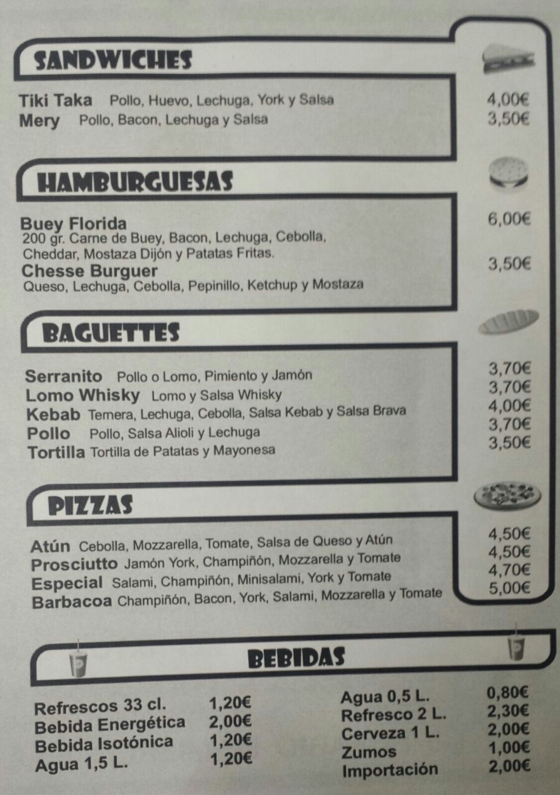 Folleto / Carta / Menú: Hoja 1 de Goofy Perritos Calientes