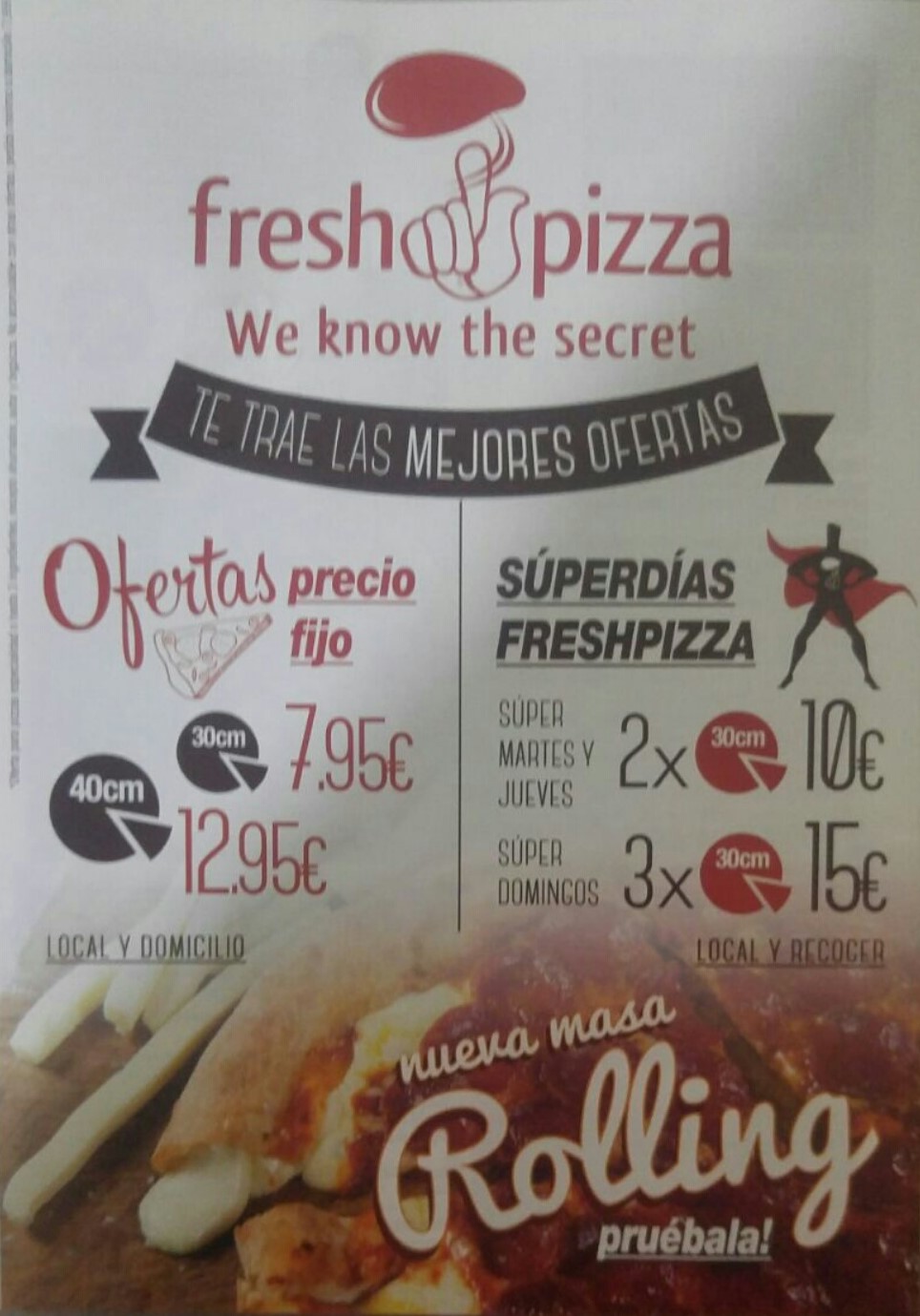 Folleto / Carta / Menú: Hoja 1 de Pizzeria FreshPizza Écija