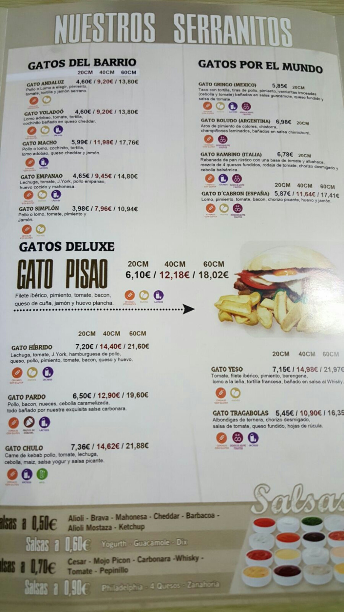 Folleto / Carta / Menú: Hoja 3 de Gato Pisao