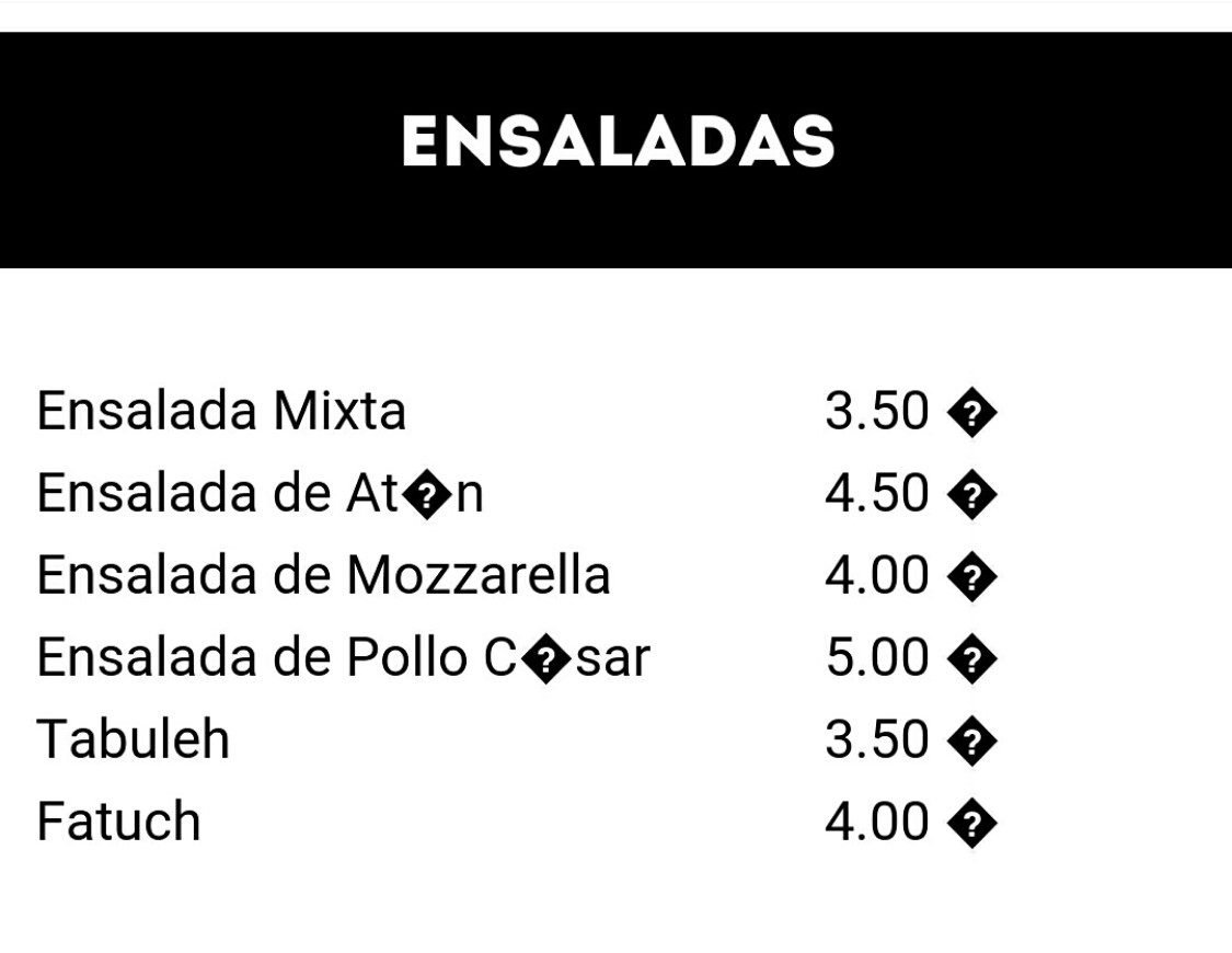 Folleto / Carta / Menú: Hoja 1 de El Sirio Restaurante