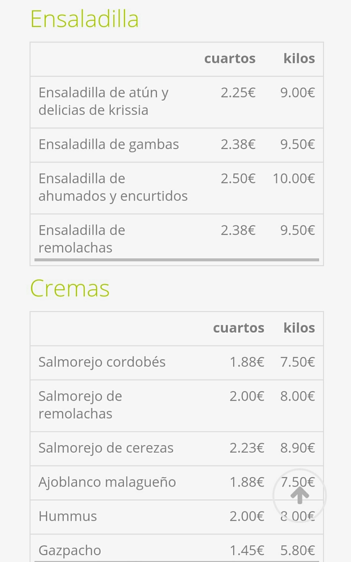 Folleto / Carta / Menú: Hoja 1 de Qué me como?