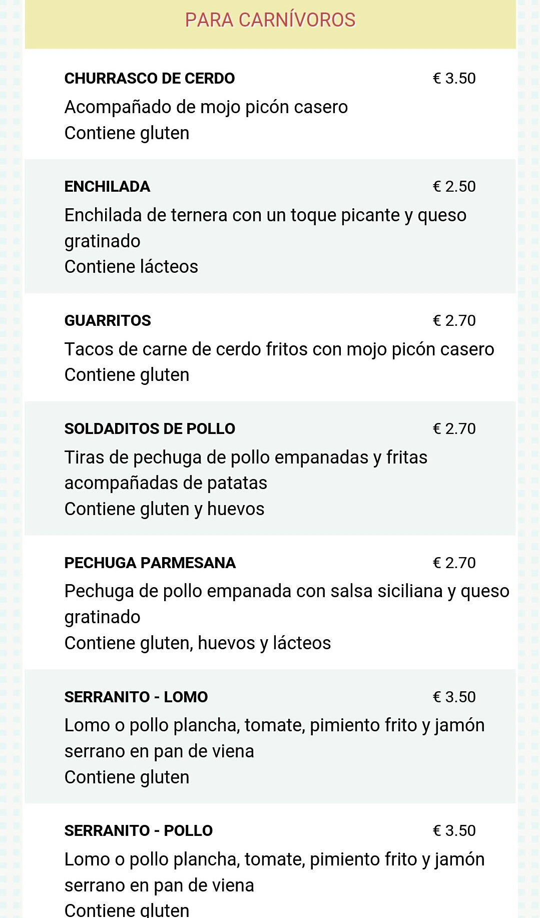Folleto / Carta / Menú: Hoja 2 de Café Bar Mega