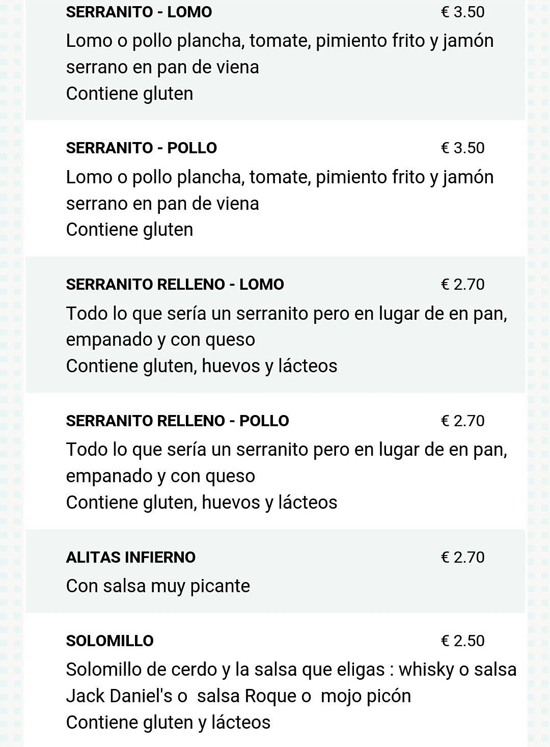 Folleto / Carta / Menú: Hoja 4 de Café Bar Mega