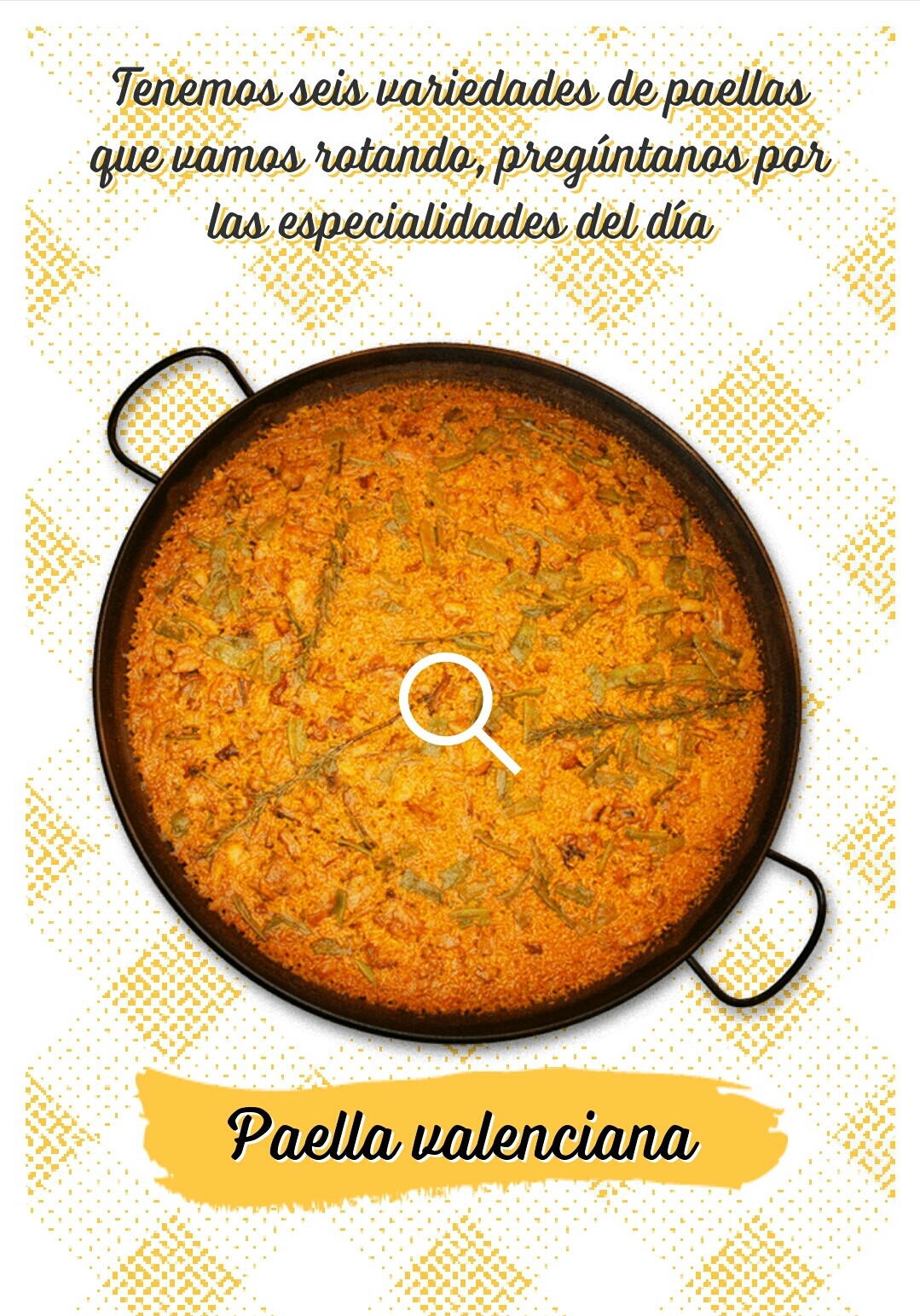 Folleto / Carta / Menú: Hoja 4 de La Paella Sevilla