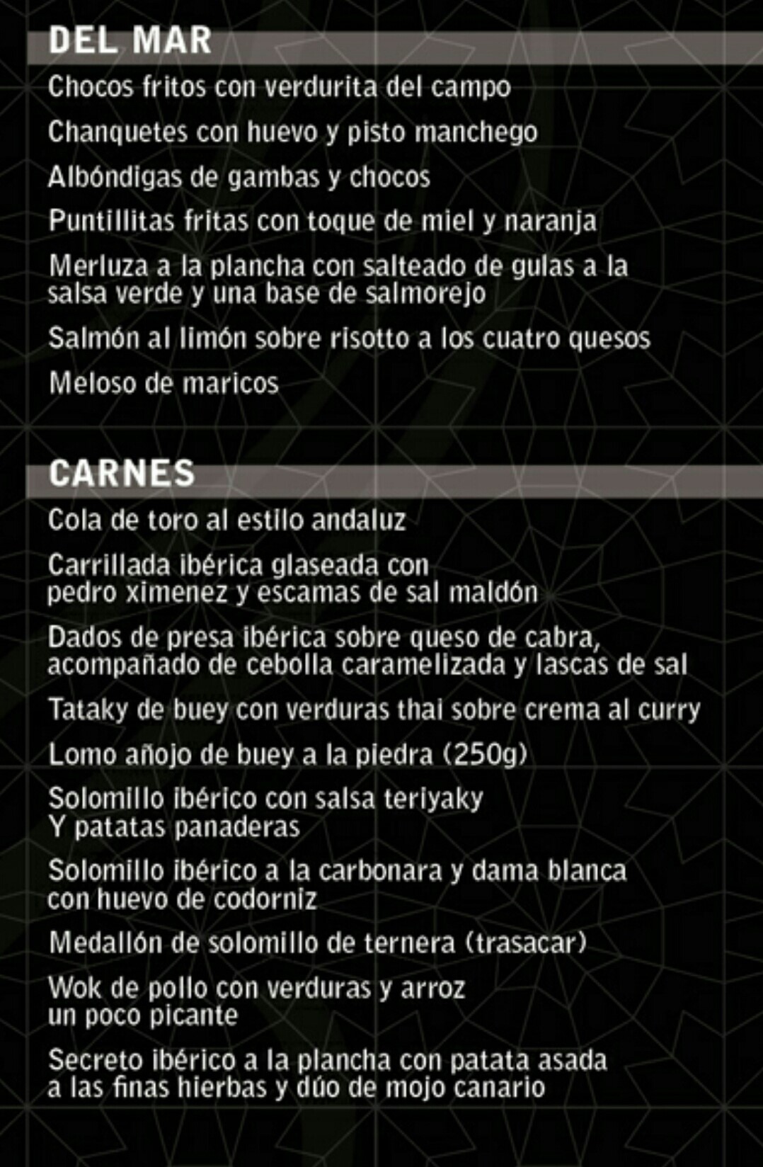 Folleto / Carta / Menú: Hoja 2 de EL AGUADOR