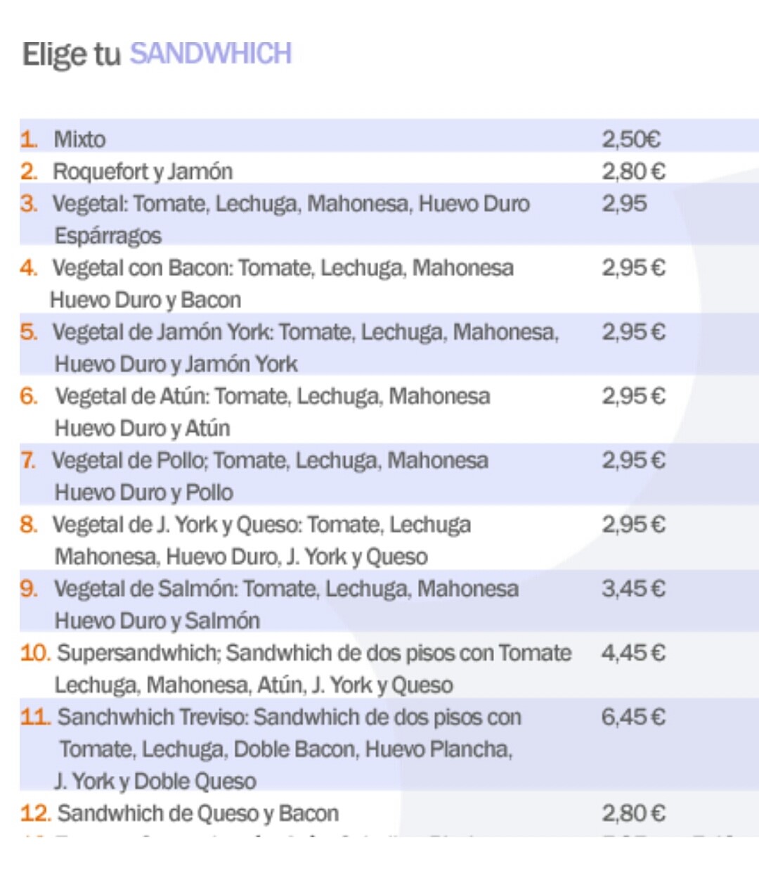 Folleto / Carta / Menú: Hoja 7 de Treviso Pizzeria Triana