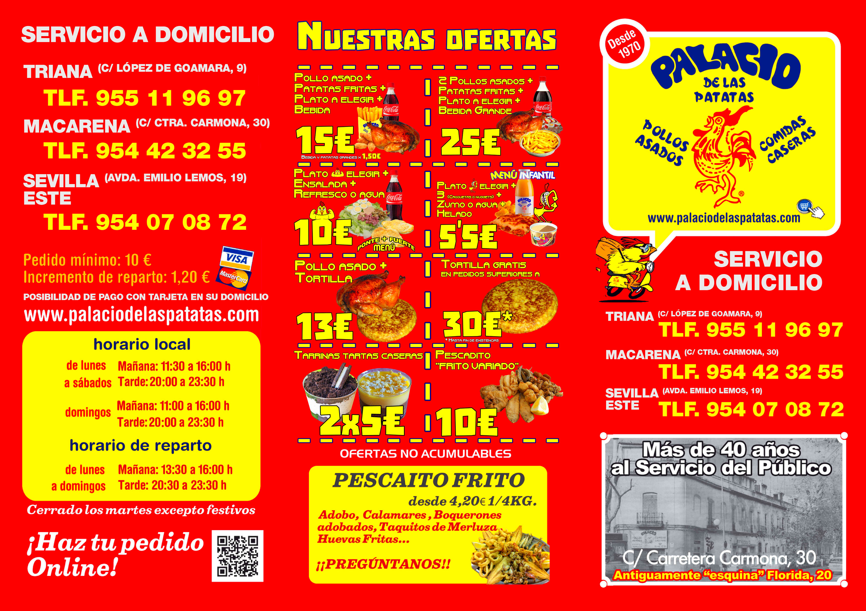 Folleto / Carta / Menú: Hoja 1 de Palacio de las Patatas