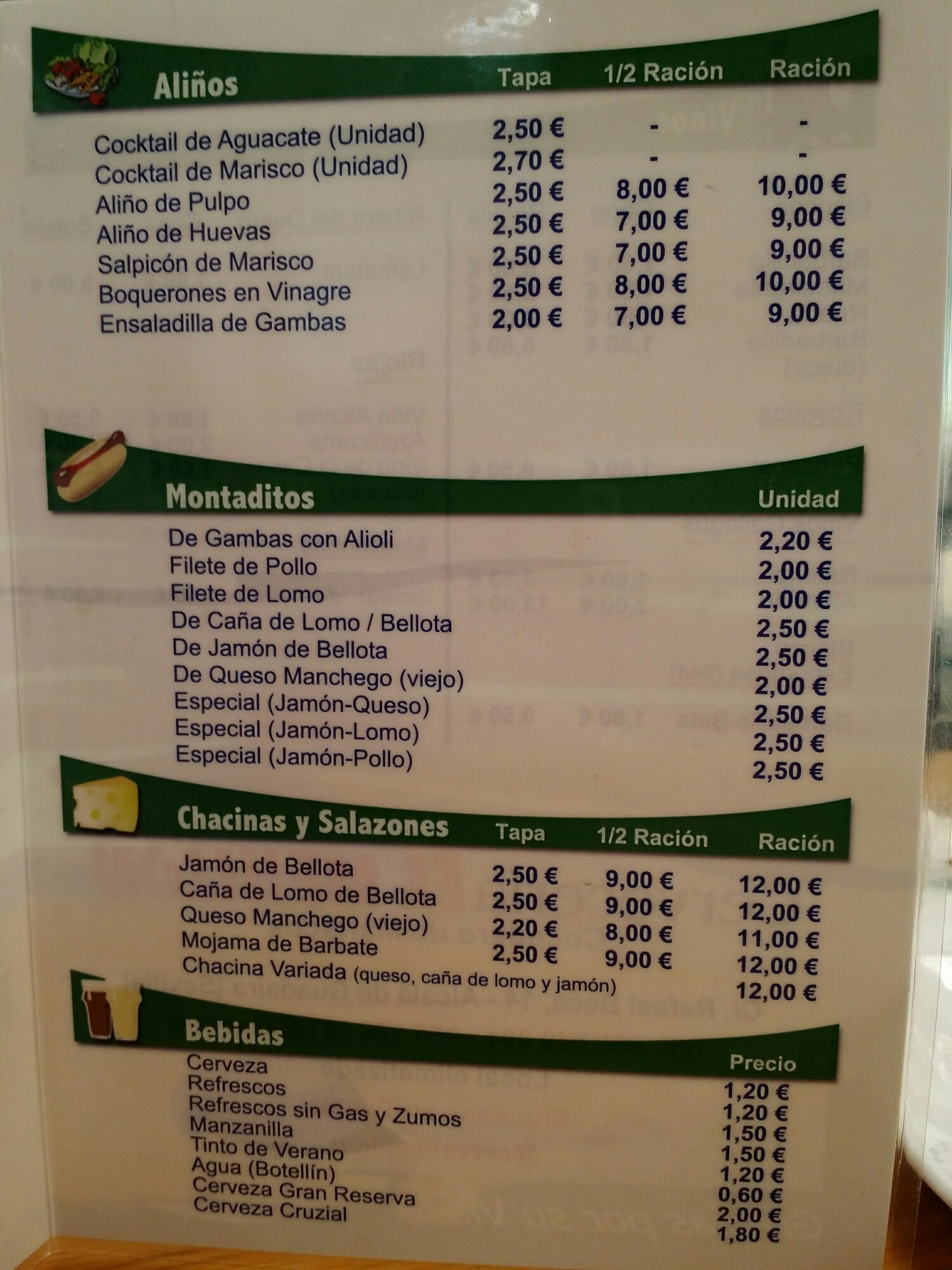 Folleto / Carta / Menú: Carta 2 de Cervecería el mejillón