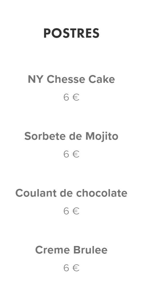 Folleto / Carta / Menú: Postres de Gastromaquia - Chueca