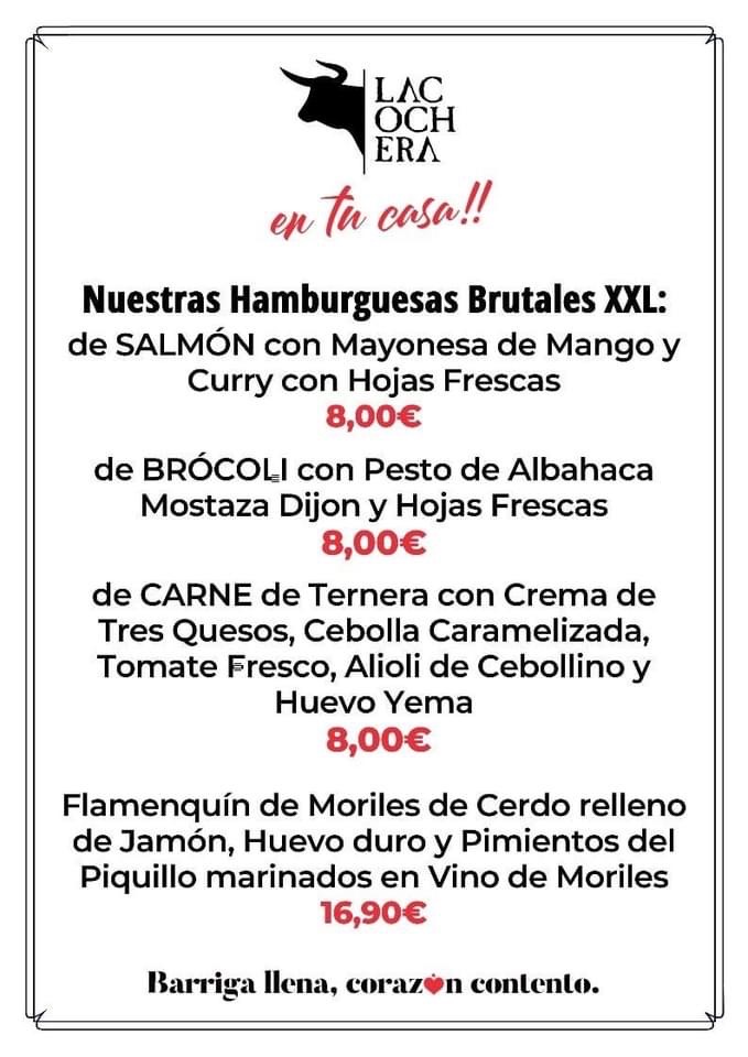 Folleto / Carta / Menú: Carta 1 de Bar la Cochera