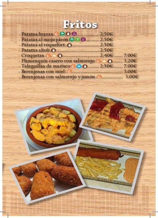 Folleto / Carta / Menú: Fritos de Bar la tapita