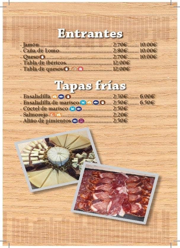 Folleto / Carta / Menú: Entrantes y tapas de Bar la tapita