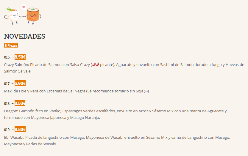 Folleto / Carta / Menú: Novedades de MaiMaki