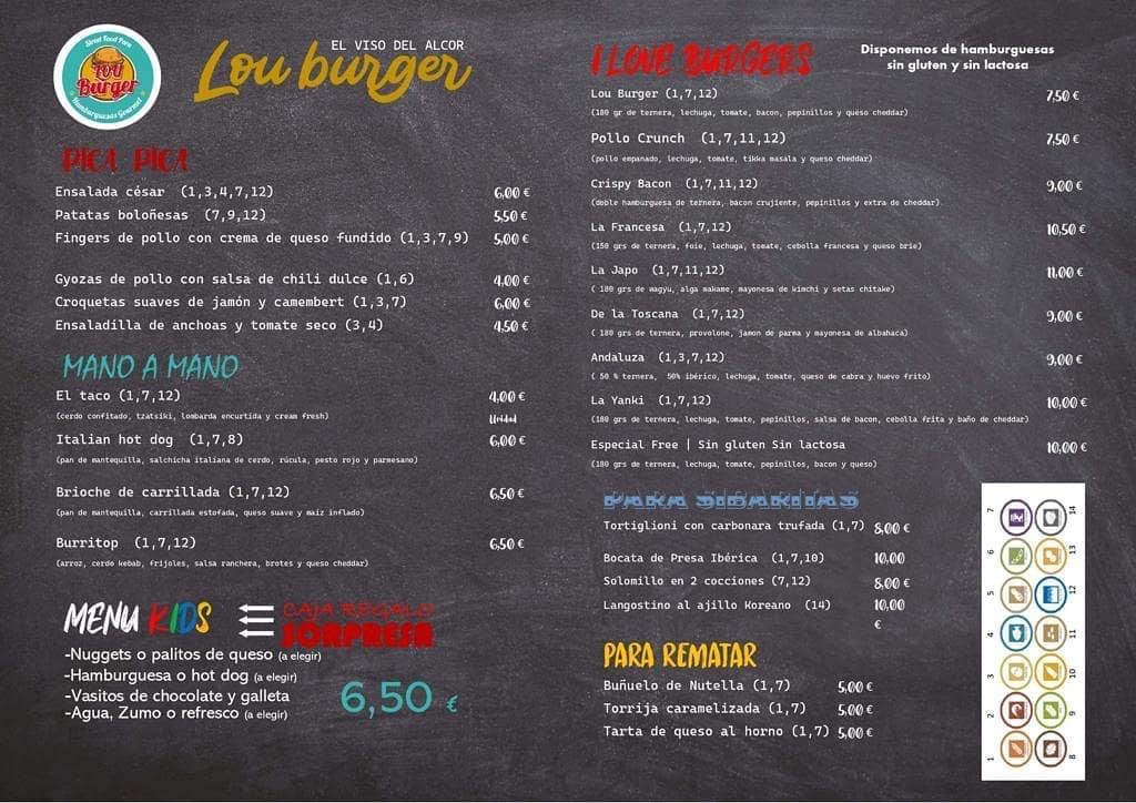 Folleto / Carta / Menú: Carta folleto de Lou Burger