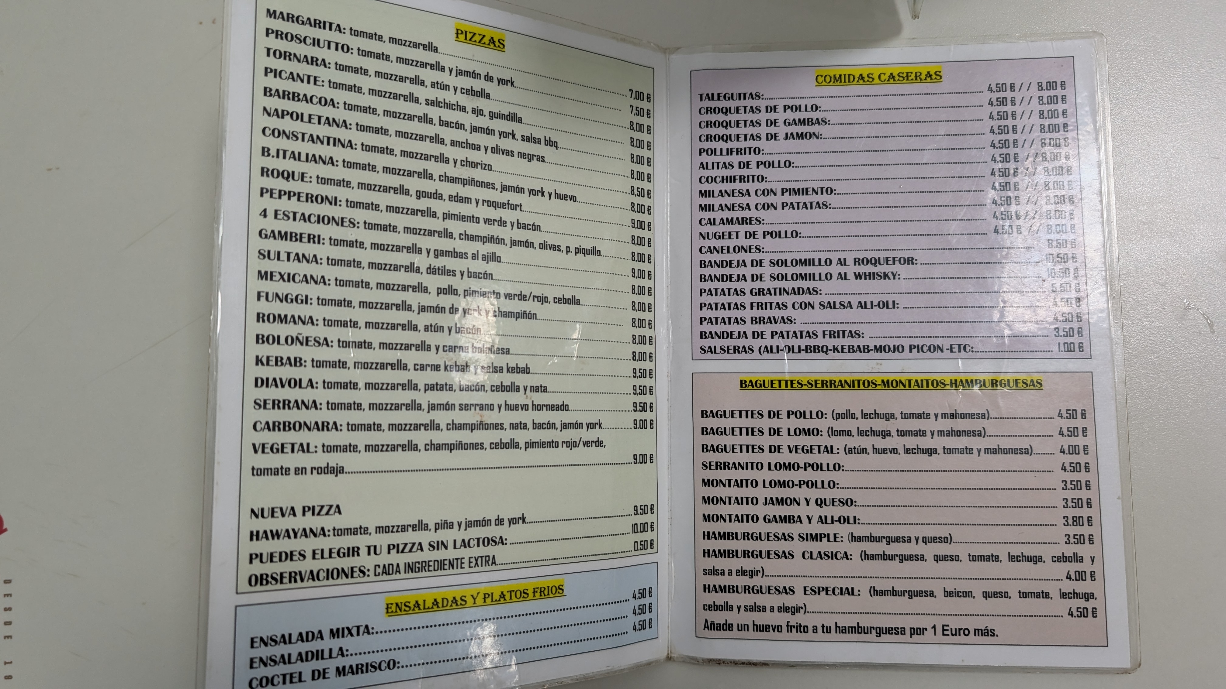 Folleto / Carta / Menú: come en casa con vane de Come en casa con Vane