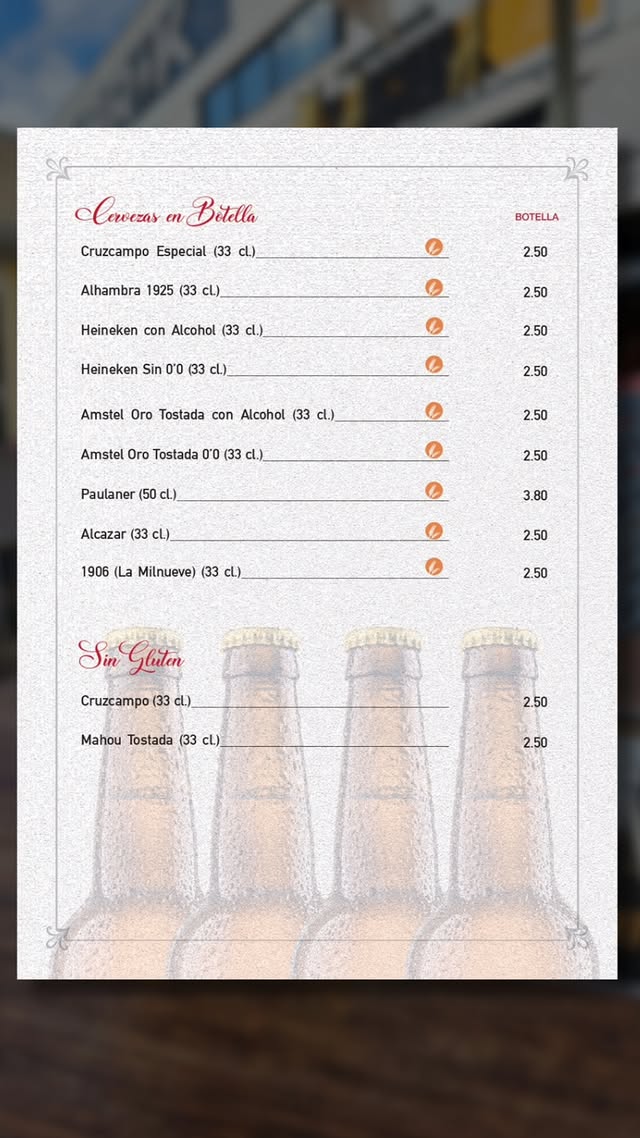 Folleto / Carta / Menú: carta 4 de Cerveceria Manguara