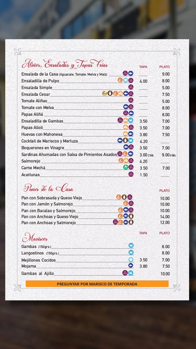 Folleto / Carta / Menú: carta 1 de Cerveceria Manguara