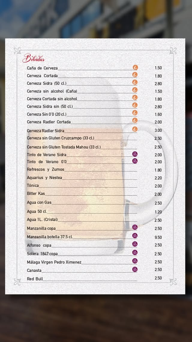 Folleto / Carta / Menú: carta 5 de Cerveceria Manguara