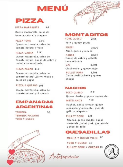 Folleto / Carta / Menú: carta 1 de Las Monjas Terraza Bar